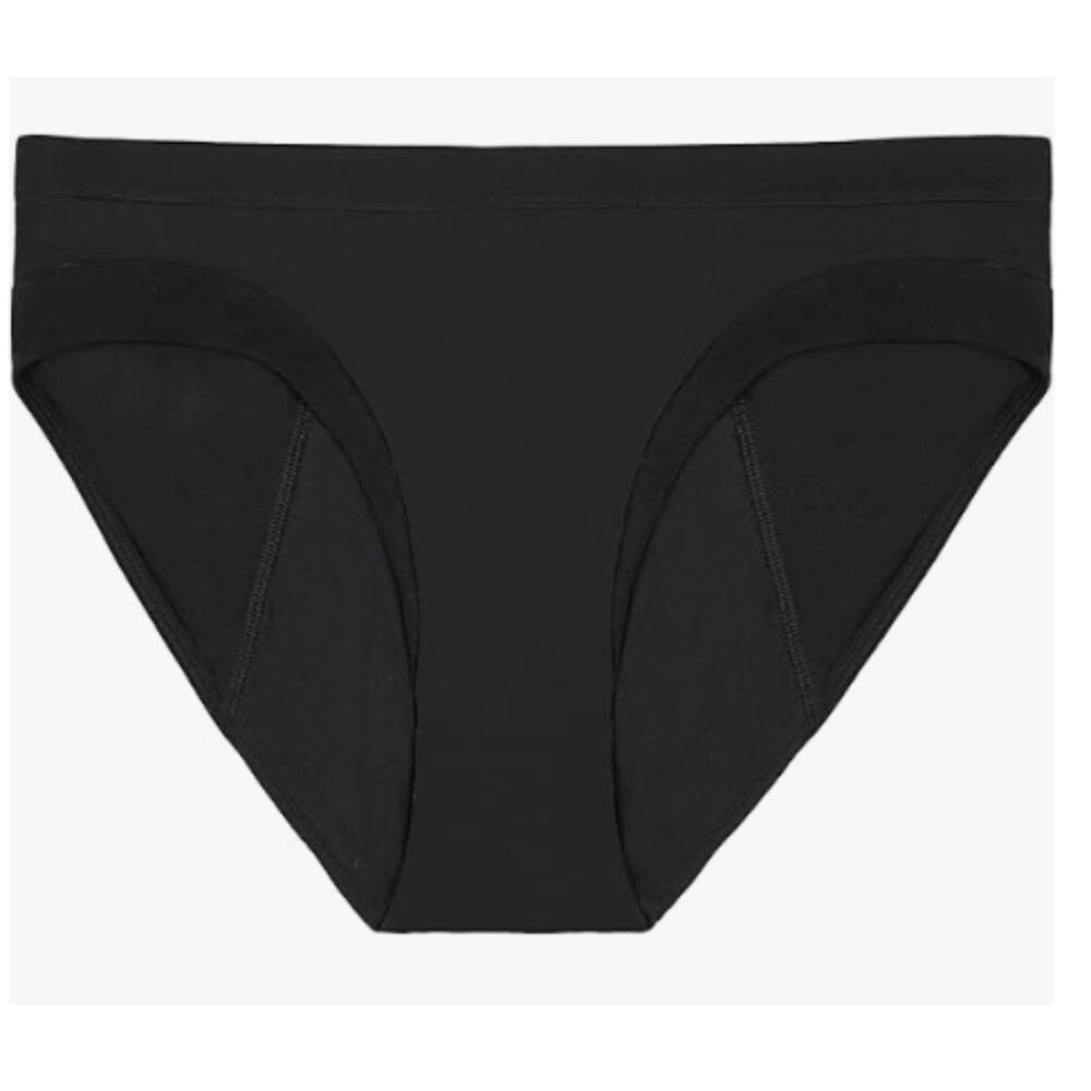 THINX Modal Cotton Bikini Period Underwear for Women, Period Panties Black 2X